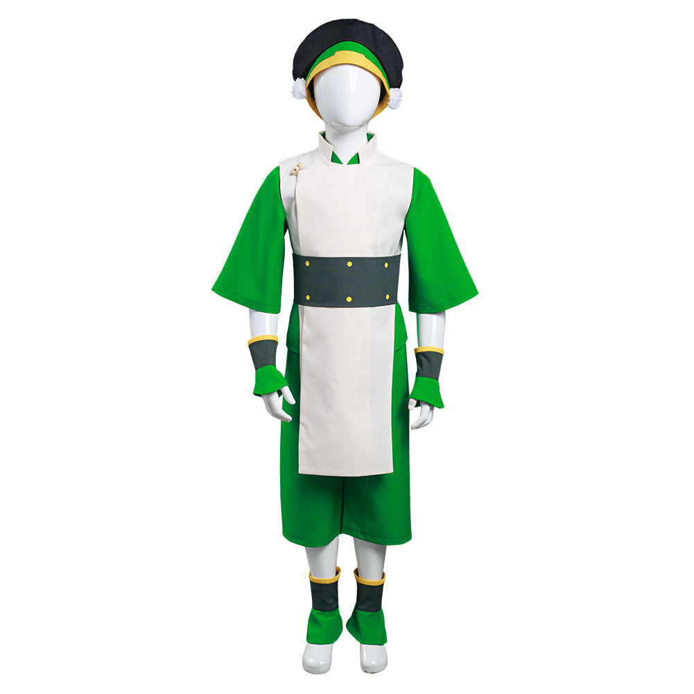 Anime Avatar: The Last Airbender Toph bengfang Vest Pants Cosplay Costume for Kids Children
