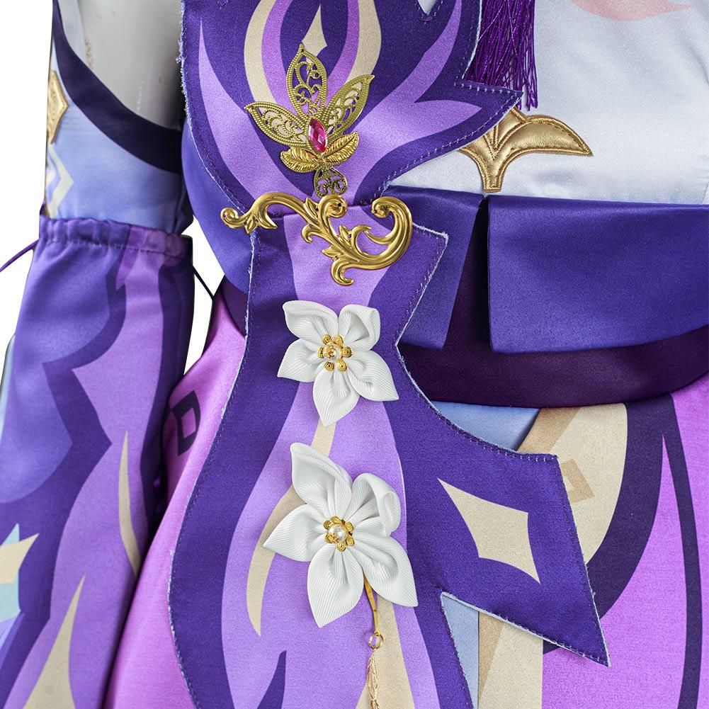 Game Genshin Impact Keqing Cosplay Costume Skirt Dress Outfit Set Festival Carnival Christmas