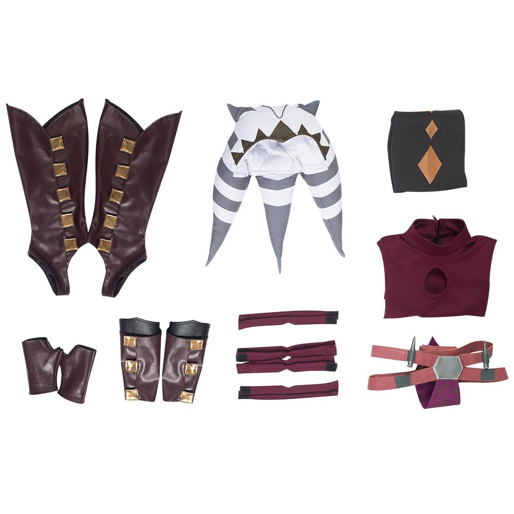 TV Star Wars: The Clone Wars Kids Children Ahsoka Tano Cosplay Costume Outfits Halloween Carnival Suit