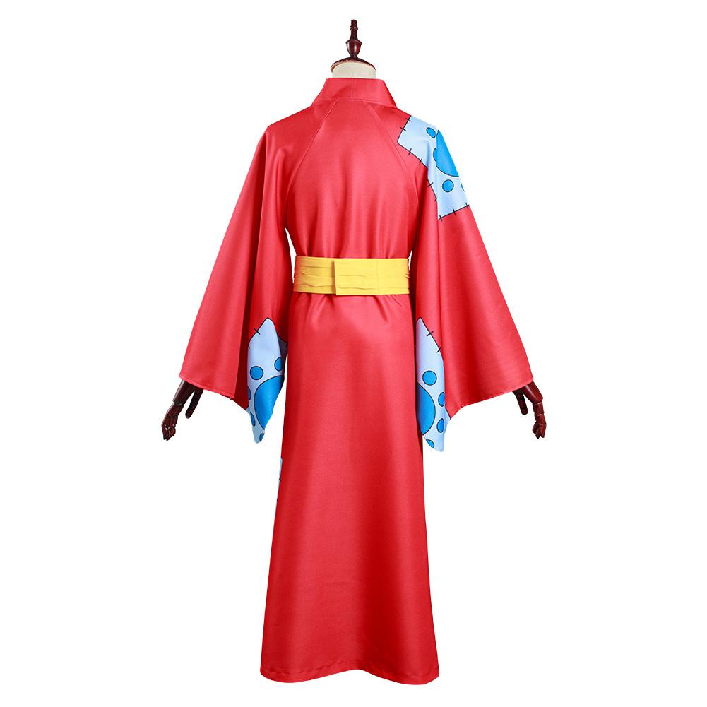 One Piece Wano Country Monkey D. Luffy Kimono Outfits Cosplay Costume Halloween Carnival Suit