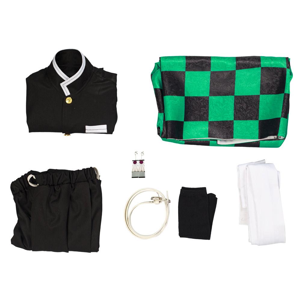 Demon Slayer: Kimetsu no Yaiba Kamado Tanjirou Kids Kimono Outfits Cosplay Costume Halloween Carnival Suit