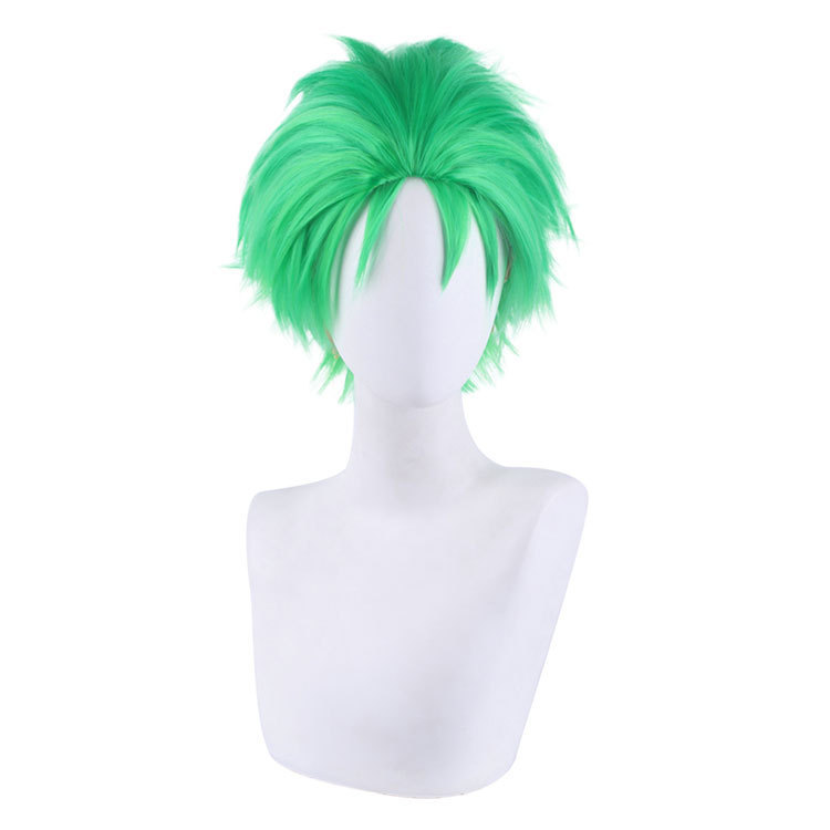 Anime One Piece Roronoa Zoro Cosplay Wig Heat Resistant Synthetic Hair Carnival Halloween Party Props