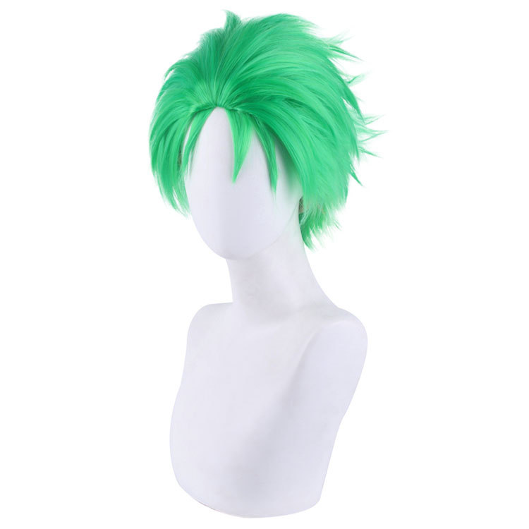 Anime One Piece Roronoa Zoro Cosplay Wig Heat Resistant Synthetic Hair Carnival Halloween Party Props
