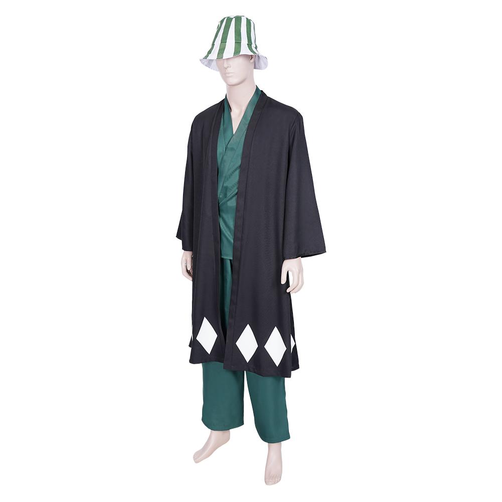 Anime Bleach Urahara Kisuke Coat Pants Hat Outfits Cosplay Costume Halloween Carnival Suit