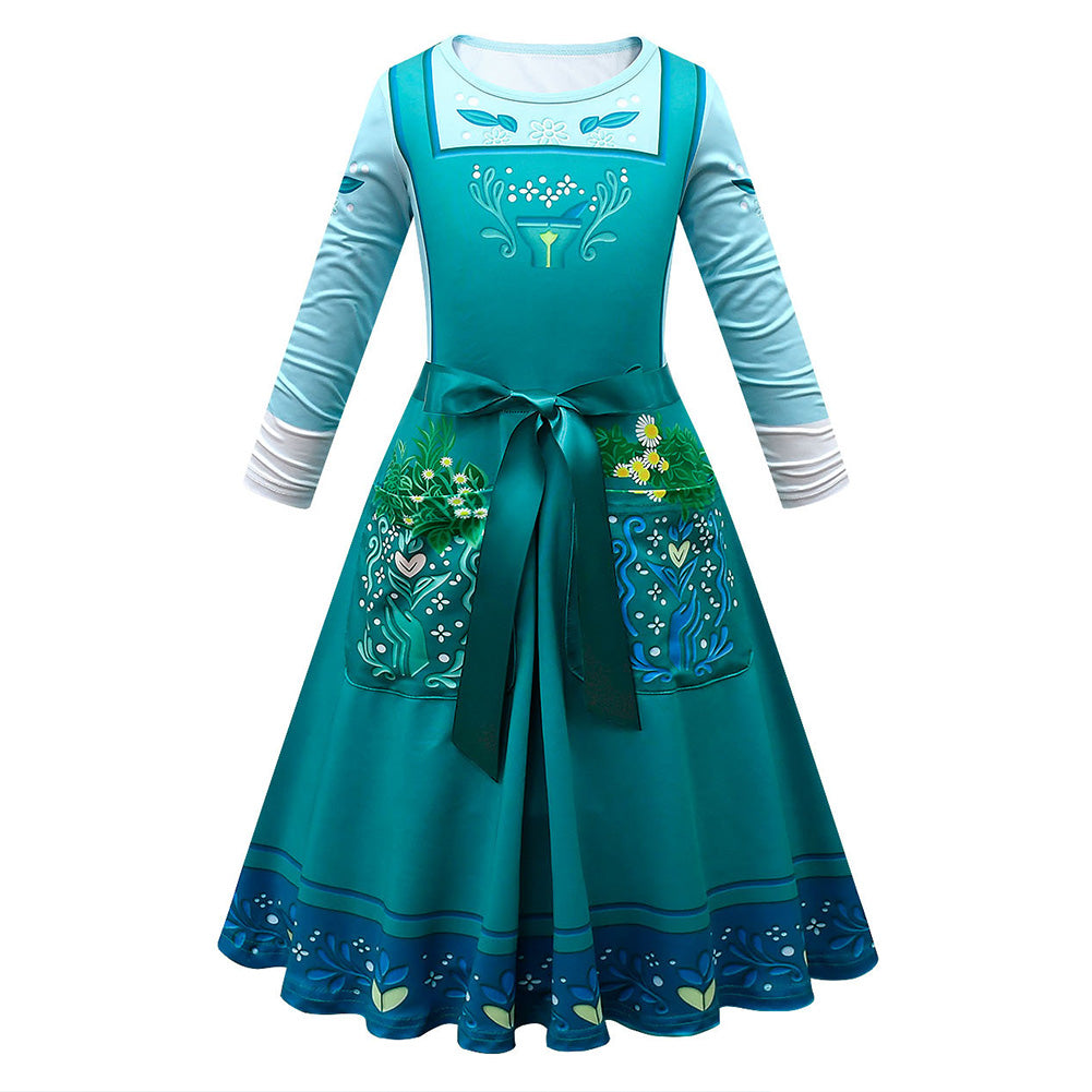 Anime Encanto Julieta Kids Cosplay Costume Skirt Dress Festival Outfit 