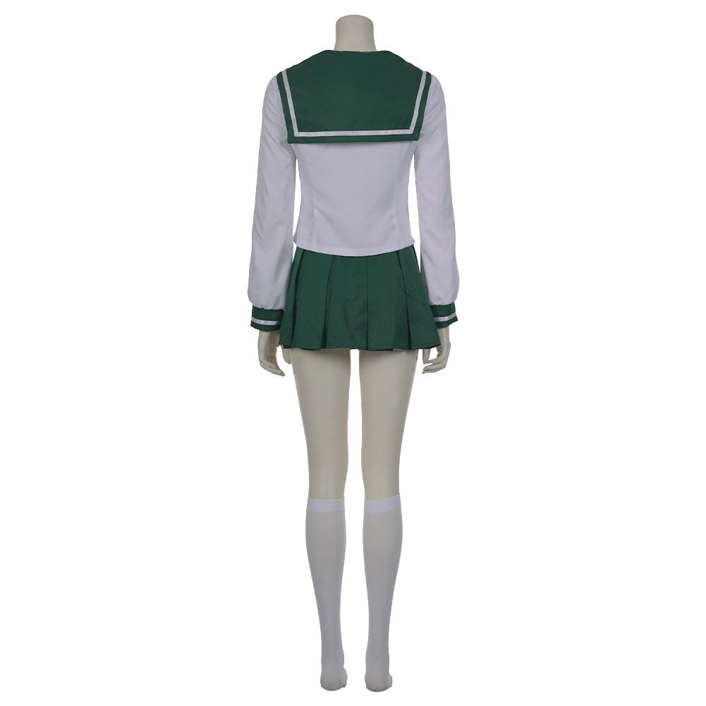 Anime InuYasha Kagome Higurashi Women Girls Uniform Skirt Outfit Cosplay Costume Halloween Carnival Costume