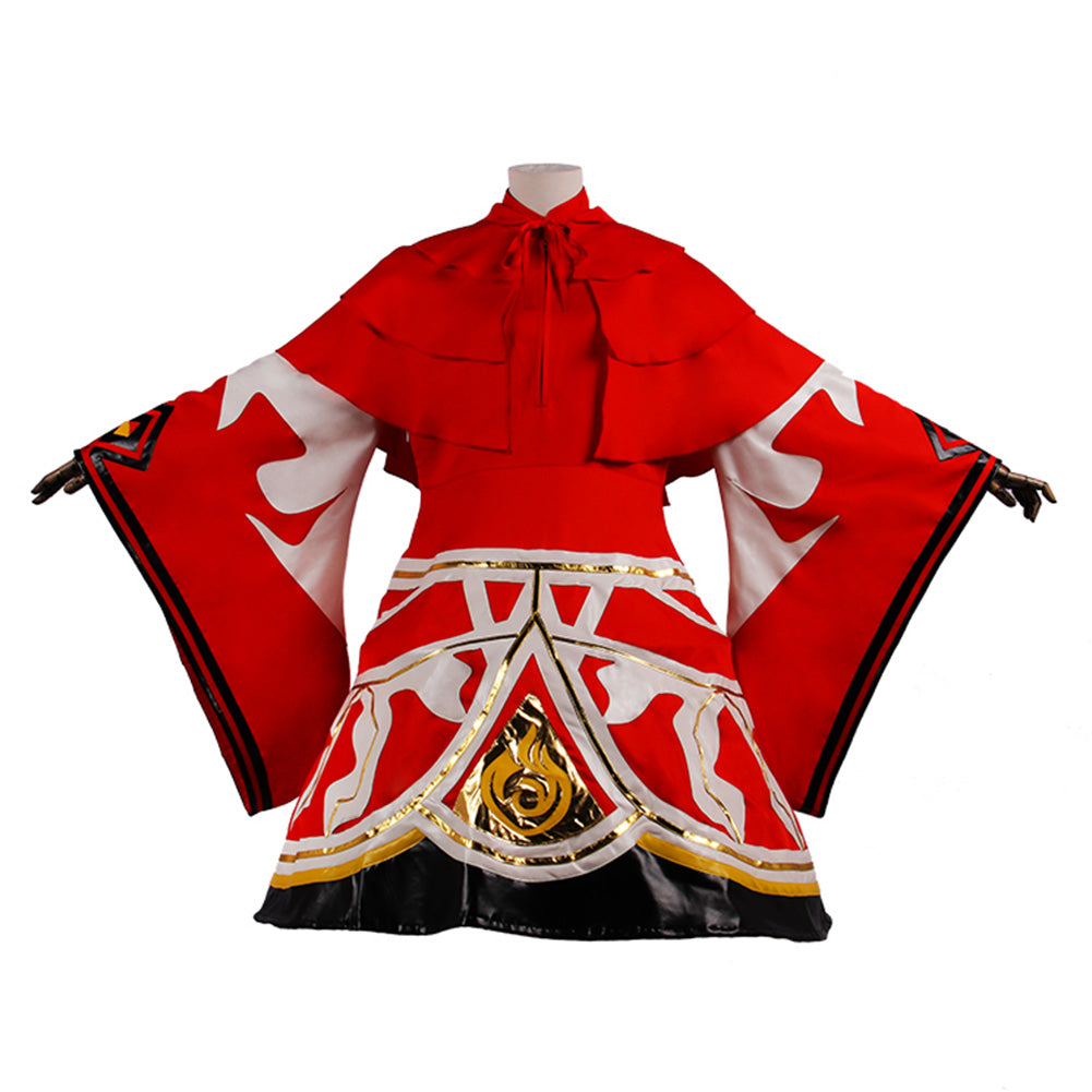 Game Genshin Impact Pyro Abyss Mage Kimono Cosplay Costume Festival Party Outfit 