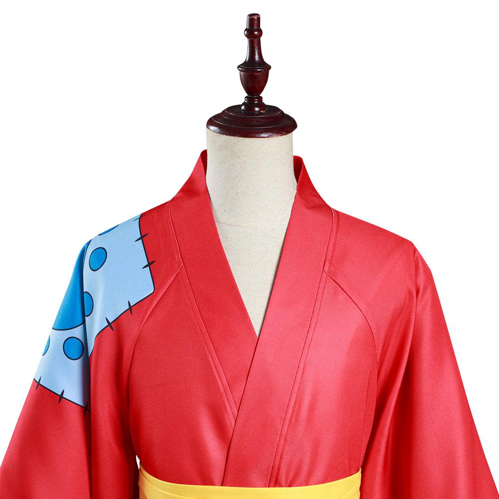 One Piece Wano Country Monkey D. Luffy Kimono Outfits Cosplay Costume Halloween Carnival Suit