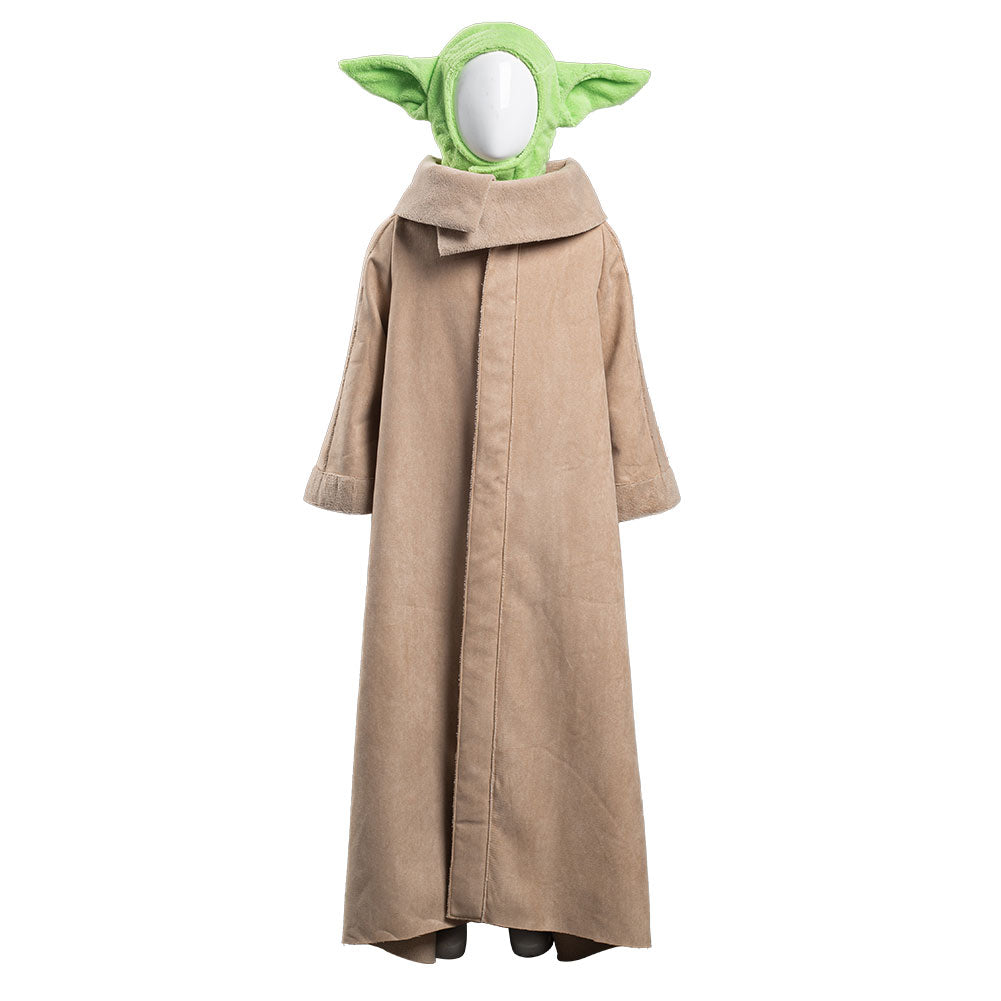 TV The Mandalorian -Baby Yoda Robe Hat Outfits Halloween Carnival Suit Cosplay Costume For Kids