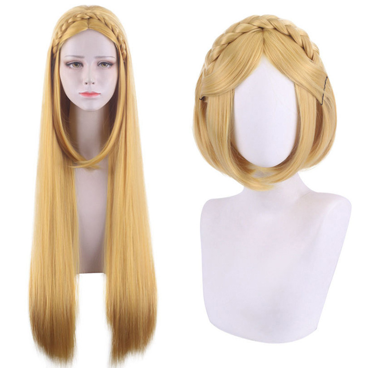 Game The Legend of Zelda Princess Zelda Cosplay Wig Heat Resistant Synthetic Hair Carnival Halloween Party Props