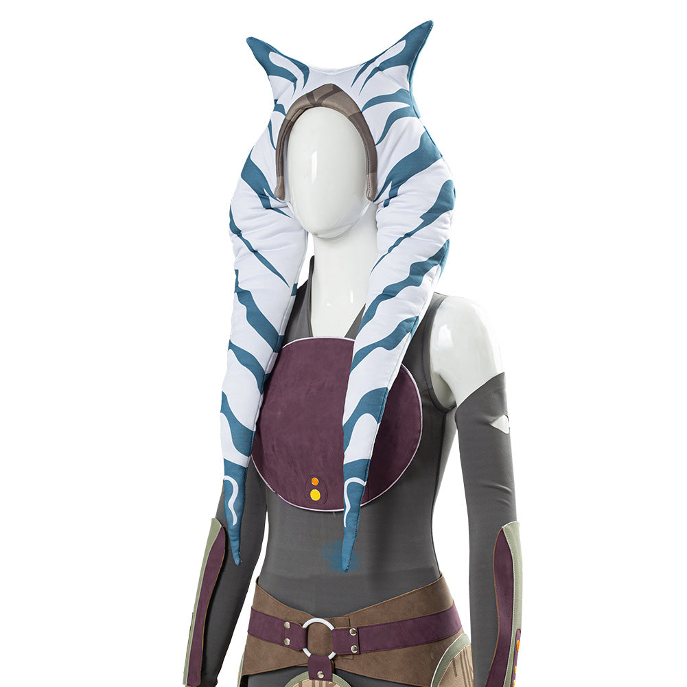 Movie Star Wars Rebels Ahsoka Tano Women Dress Outfit Halloween Carnival Costume Cosplay 