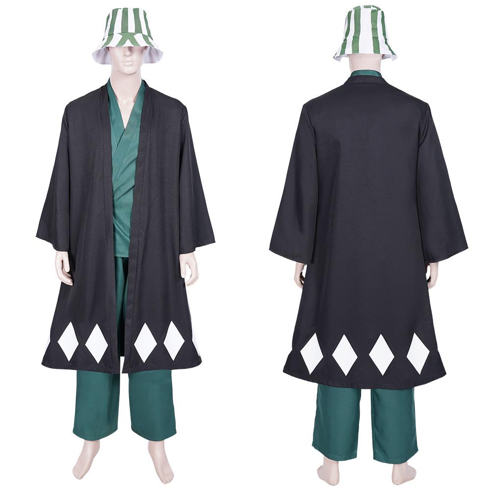 Anime Bleach Urahara Kisuke Coat Pants Hat Outfits Cosplay Costume Halloween Carnival Suit