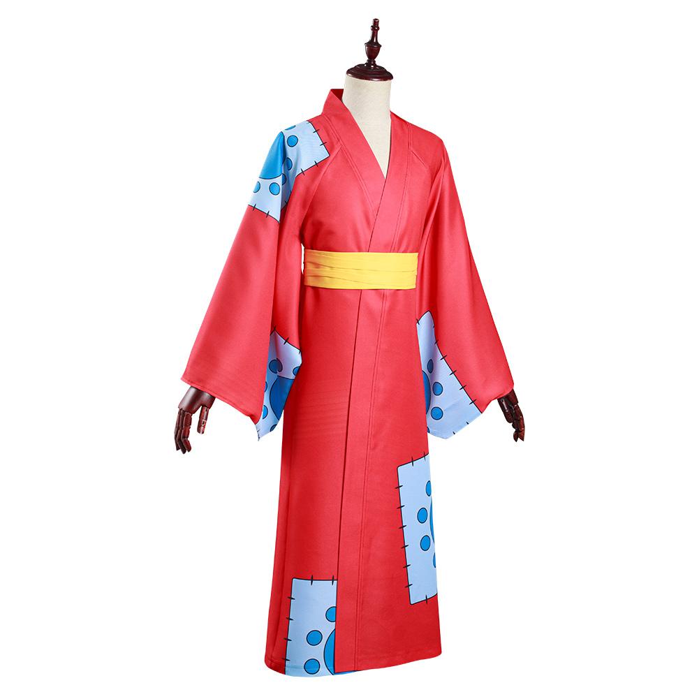 One Piece Wano Country Monkey D. Luffy Kimono Outfits Cosplay Costume Halloween Carnival Suit