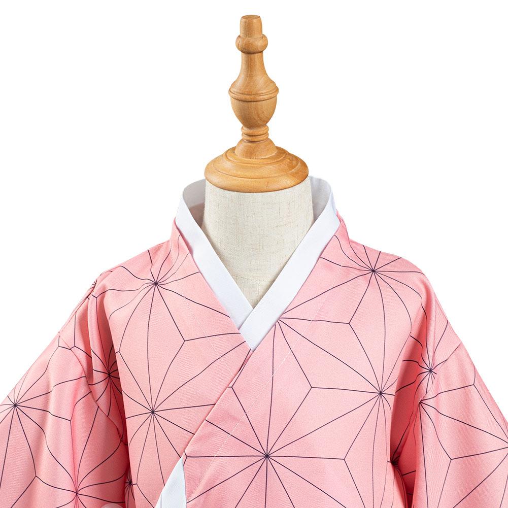 Demon Slayer: Kimetsu no Yaiba Kamado Nezuko Kimono Coat Cosplay Costume for Kids Children