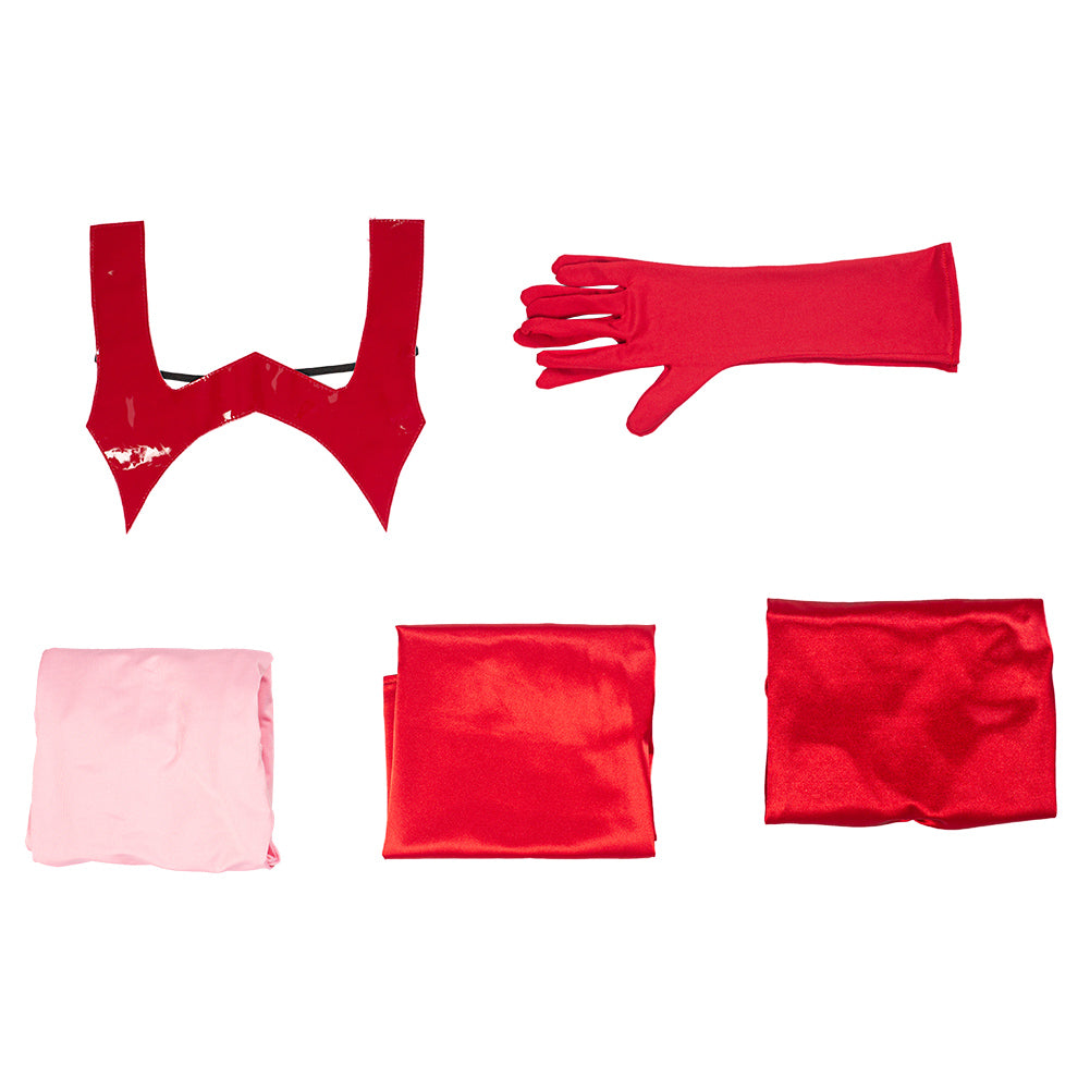 TV WandaVision Scarlet Witch Wanda Maximoff Mono Cosplay Costume Festival Party Outfit 