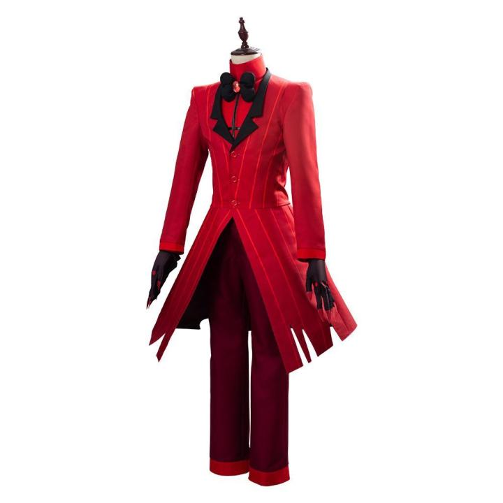 Hazbin Hotel ALASTOR Outfits Red Uniform Halloween Carnival Cosplay Co