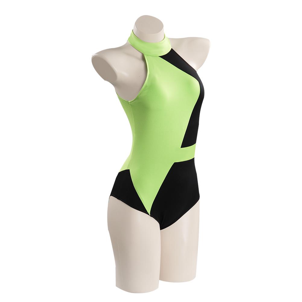 Kim Possible Shego Cosplay Costume Adult Swimsuit Outfits Halloween Carnival Suit