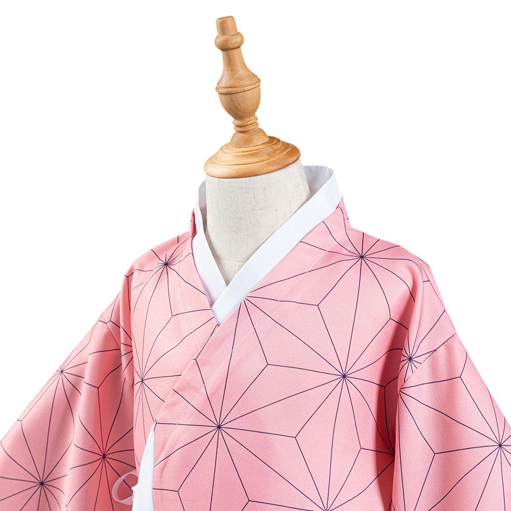 Demon Slayer: Kimetsu no Yaiba Kamado Nezuko Kimono Coat Cosplay Costume for Kids Children