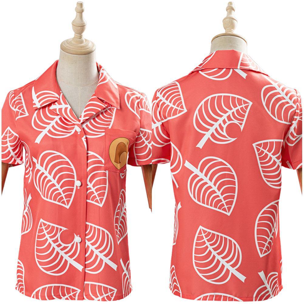Game Animal Crossing Isabelle Cosplay Costume Women Short Sleeve Shirts Top