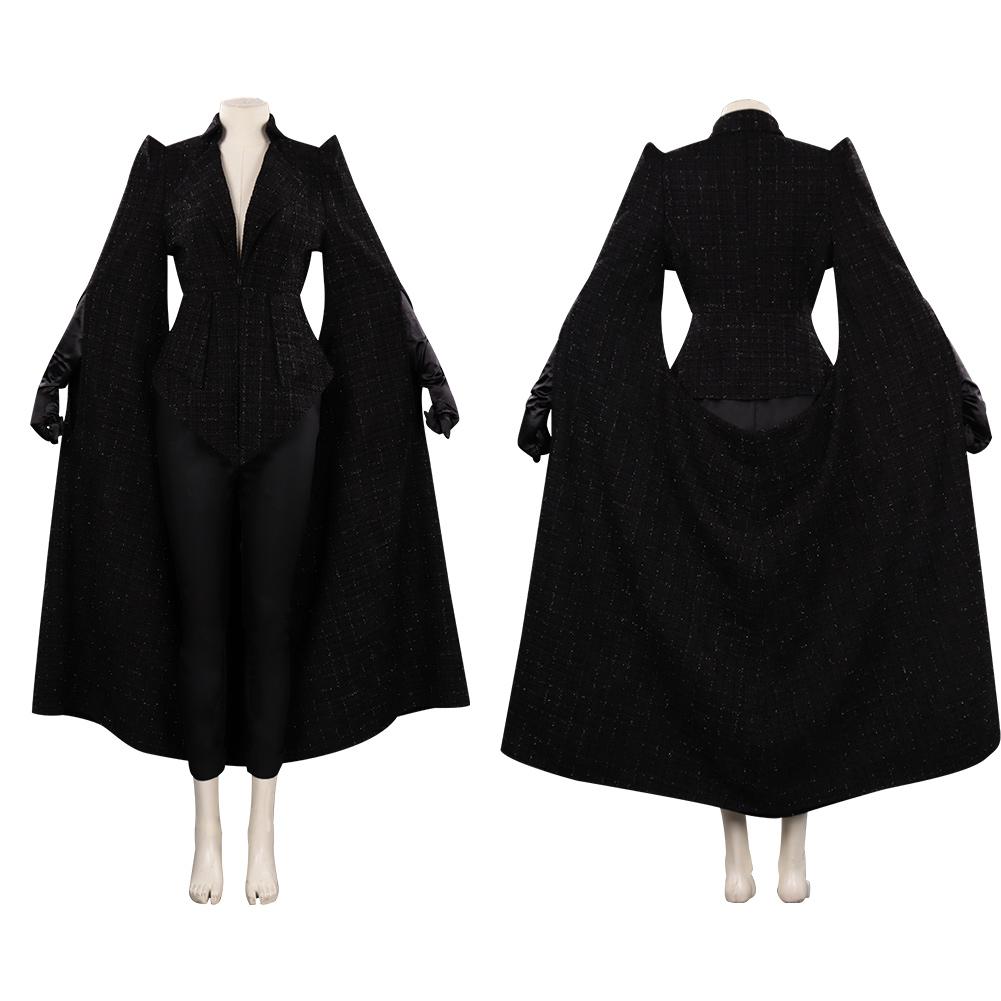 Cruella Black Coat Outfit Cosplay Costume Halloween Carnival Suit
