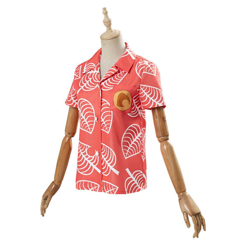 Game Animal Crossing Isabelle Cosplay Costume Women Short Sleeve Shirts Top