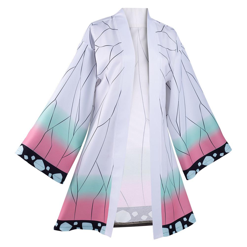 Anime Kimetsu no Yaiba Kochou Shinobu Cosplay Costume Cloak Earings Belt Outfits Halloween Carnival Suit