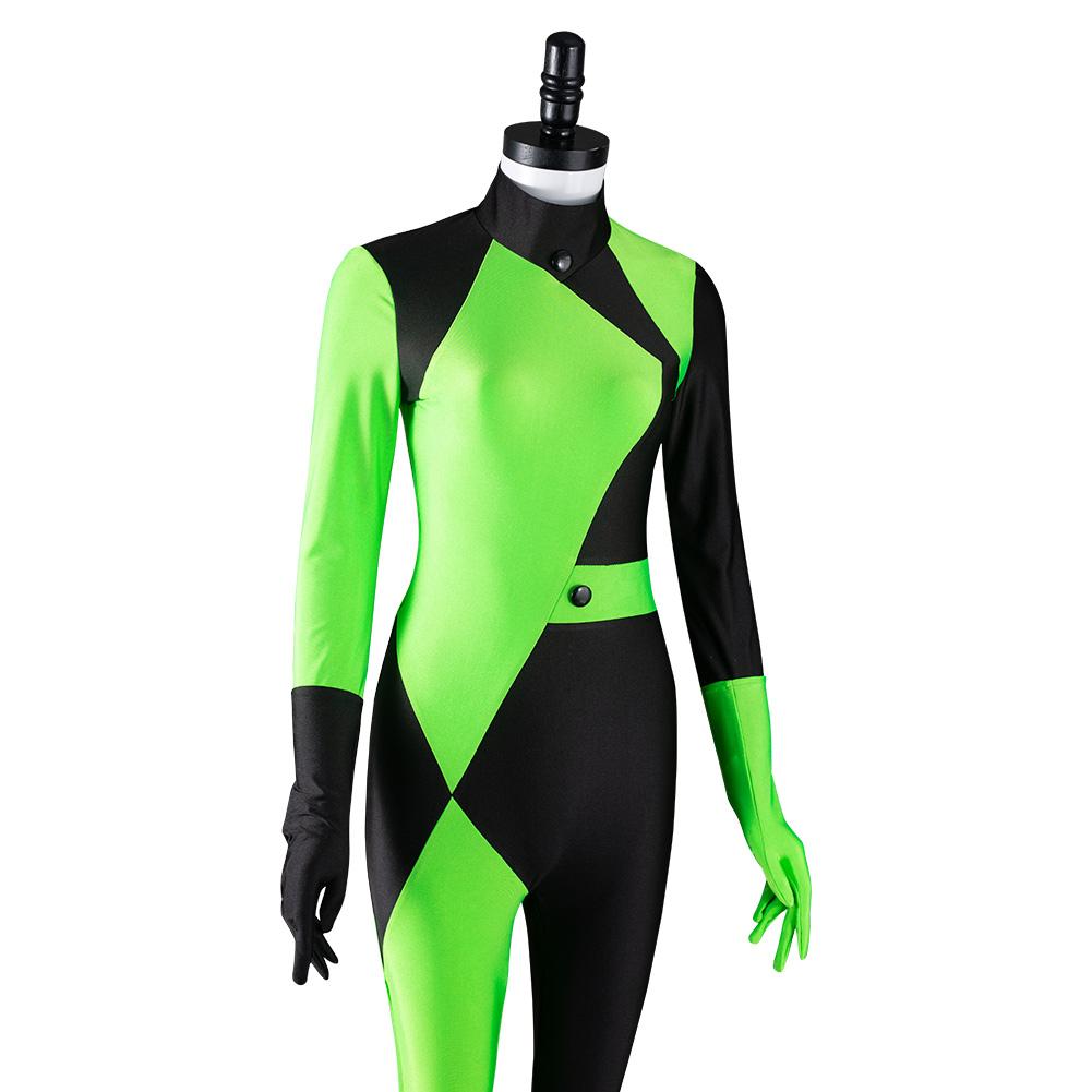 Kim Possible Shego Cosplay Costume Adult Jumpsuit Halloween Carnival Suit