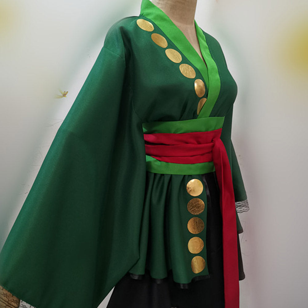 Anime One Piece Roronoa Zoro Kimono Cosplay Costume Festival Party Outfit