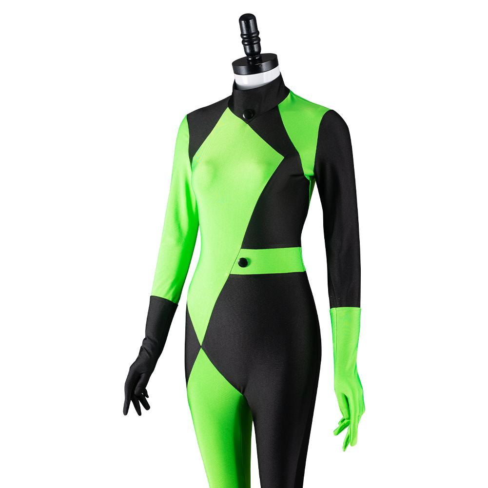 Kim Possible Shego Cosplay Costume Adult Jumpsuit Halloween Carnival Suit