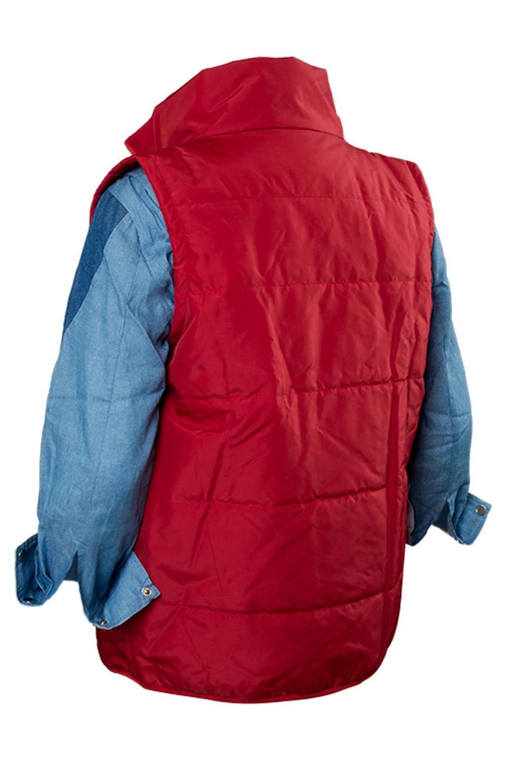 Movie Back To The Future Marty McFly  Red Waistcoat Cosplay Costume Halloween Carnival Suit