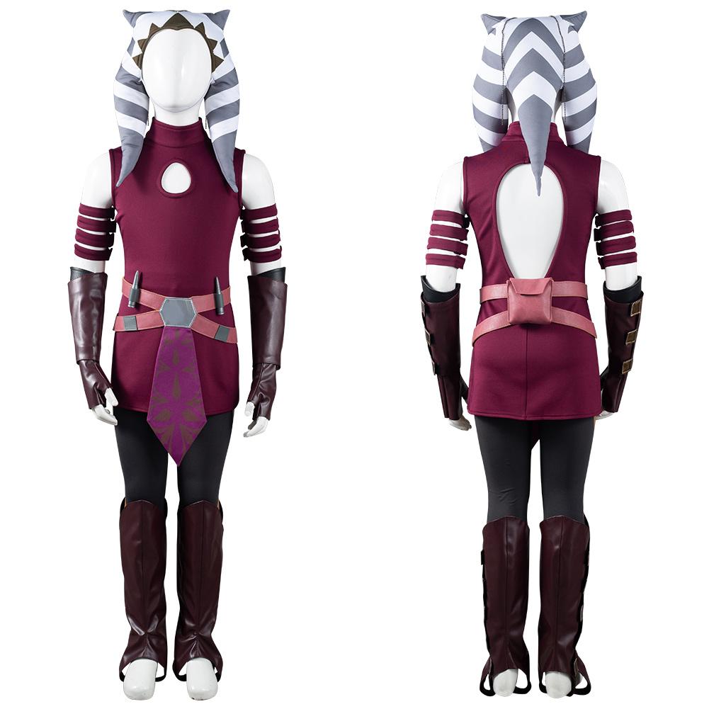 TV Star Wars: The Clone Wars Kids Children Ahsoka Tano Cosplay Costume Outfits Halloween Carnival Suit
