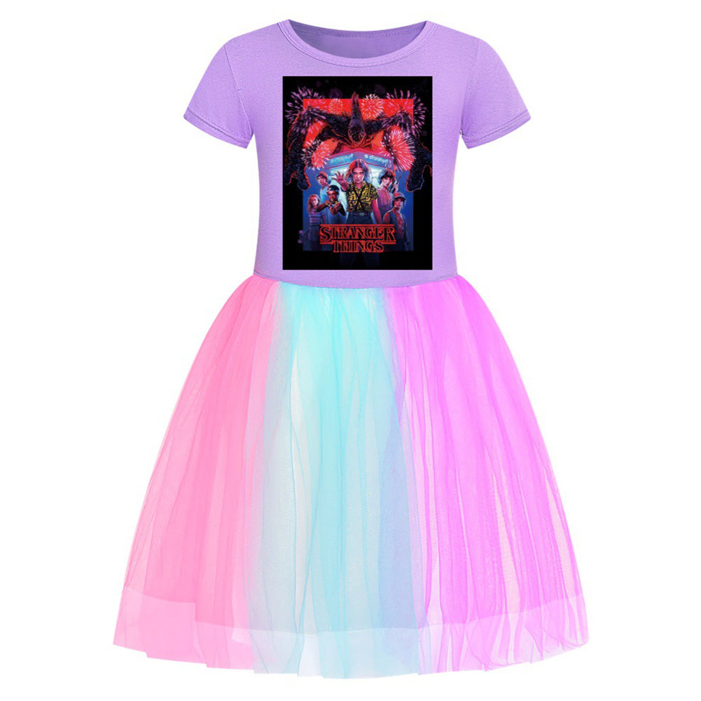TV Stranger Things 4 11 Kids Cosplay Costume Skirt Dress Outfit