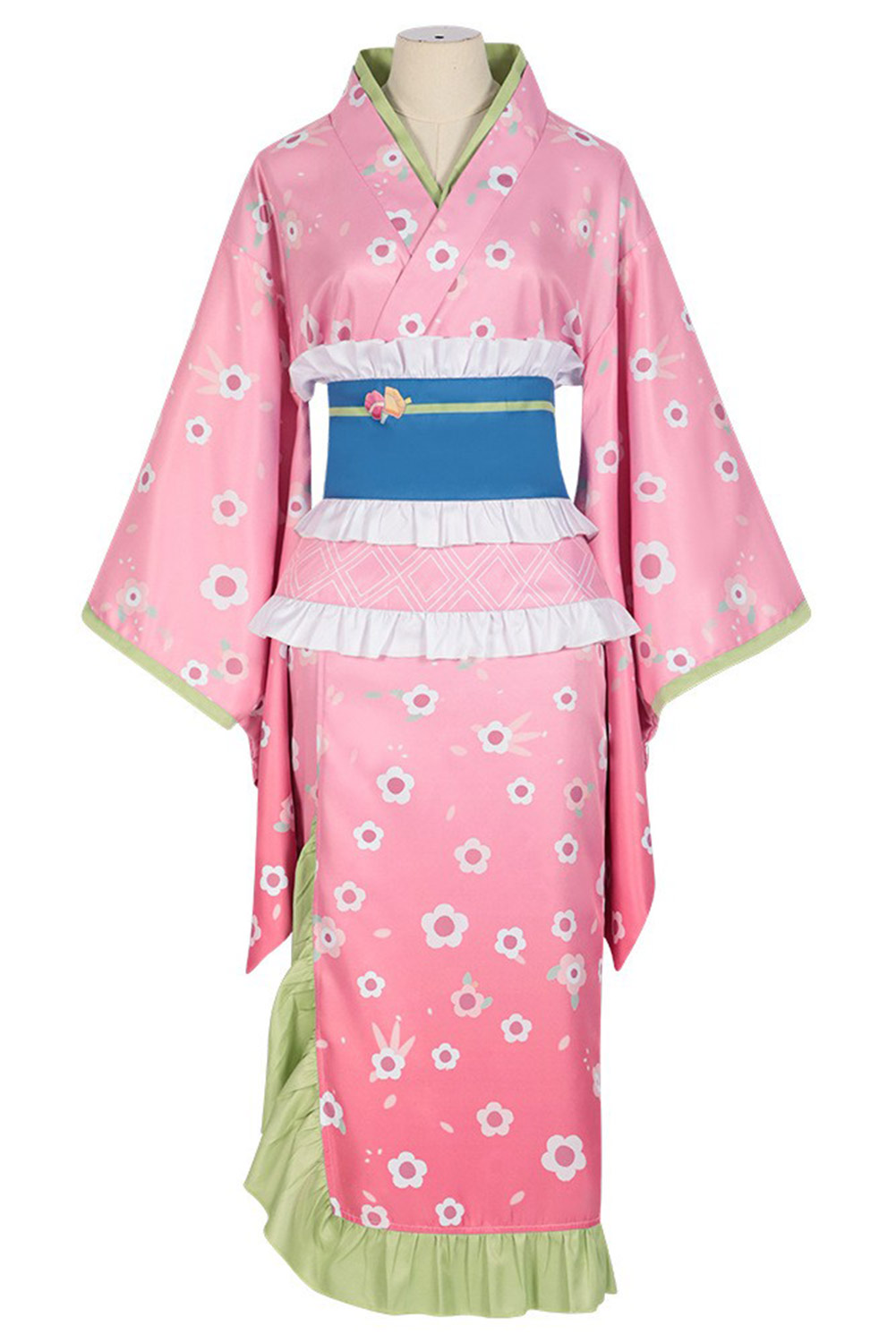 Anime Kanroji Mitsuri Kimono Outfits Halloween Carnival Suit Cosplay Costume