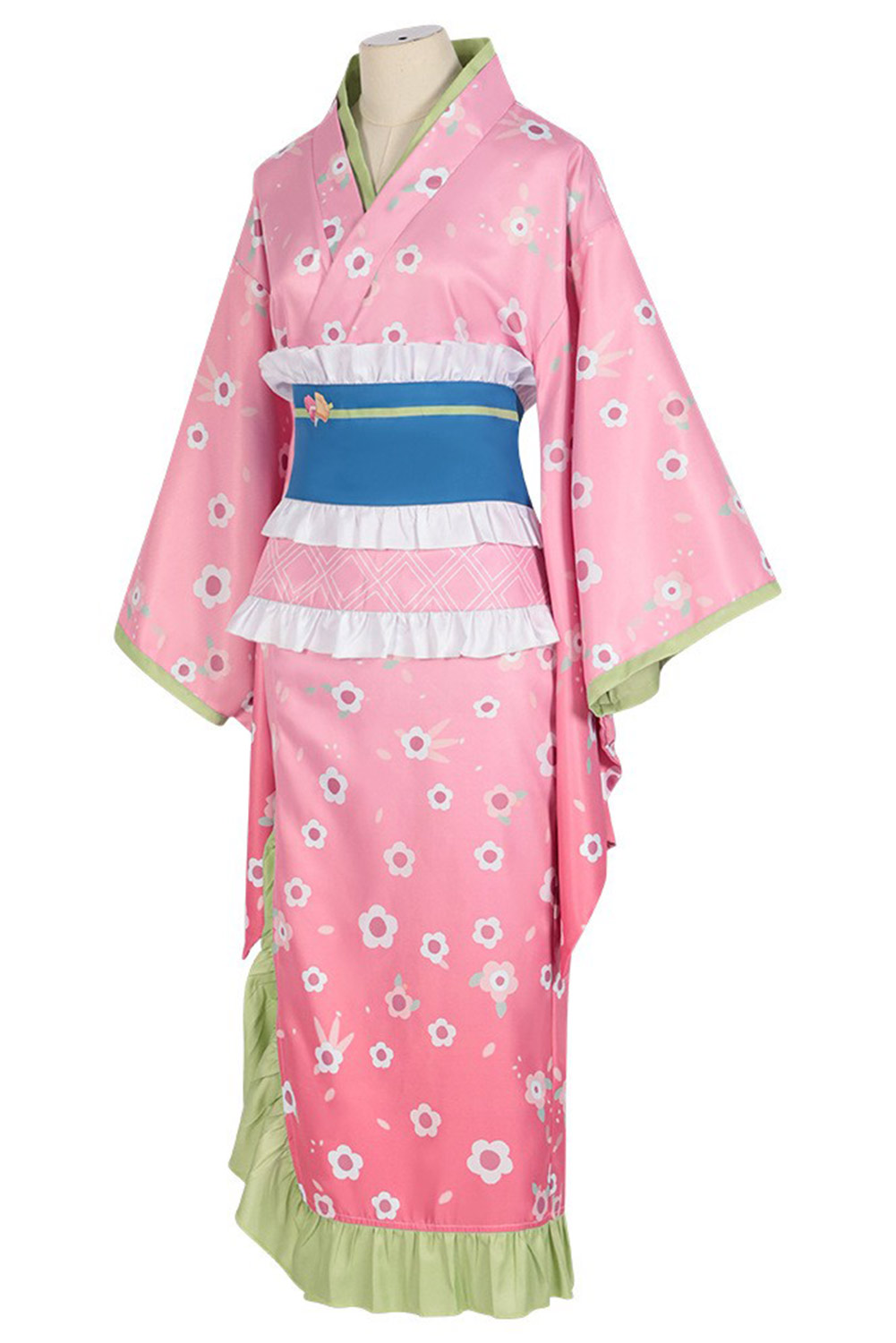 Anime Kanroji Mitsuri Kimono Outfits Halloween Carnival Suit Cosplay Costume
