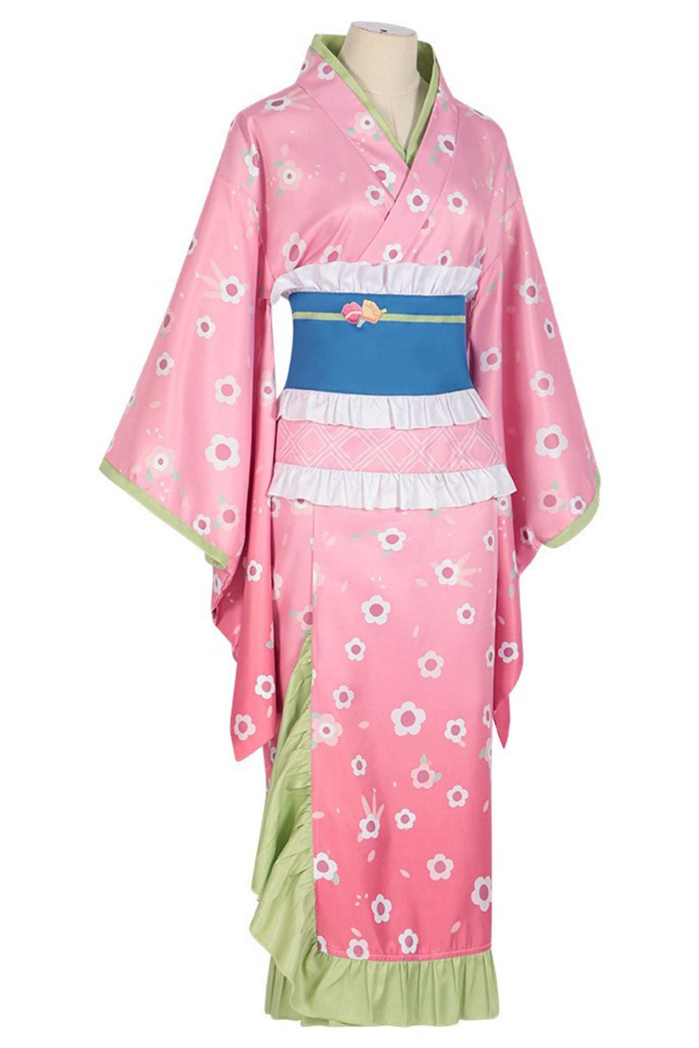 Anime Kanroji Mitsuri Kimono Outfits Halloween Carnival Suit Cosplay Costume
