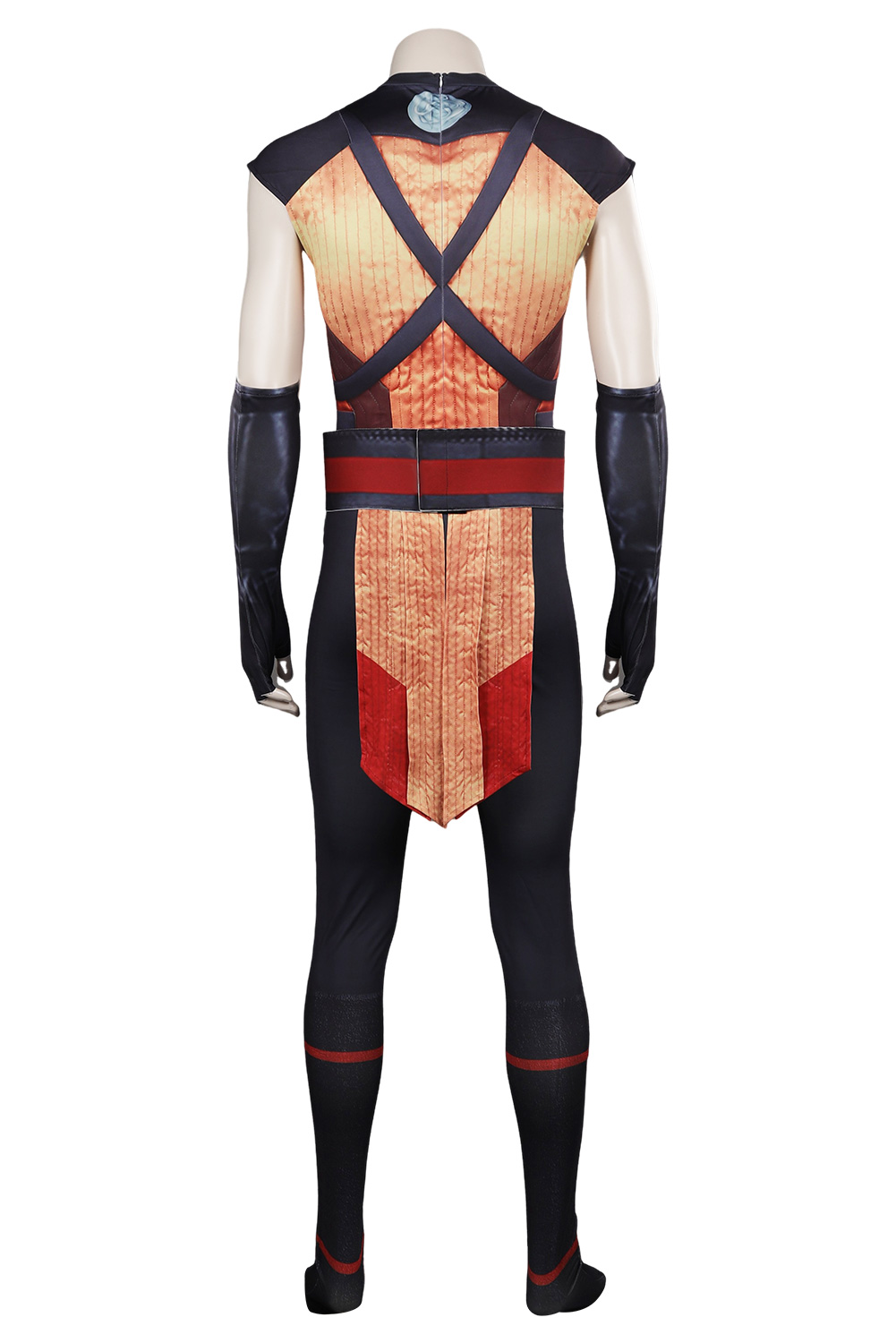 Game Mortal Kombat Scorpion Printed Jumpsuit Outfits Halloween Carnival Suit Cosplay Costume