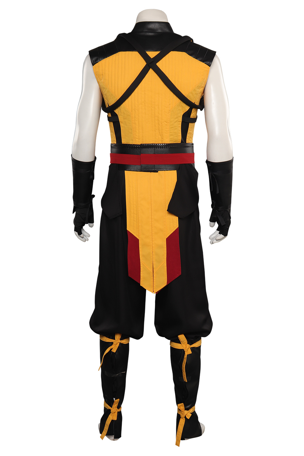 Game Mortal Kombat Scorpion Vest Pants Belt Outfits Halloween Carnival Suit Cosplay Costume