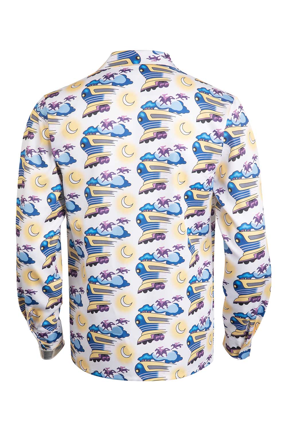 Movie Back To The Future Doc Brown Printed Shirt Halloween Carnival Suit Cosplay Costume