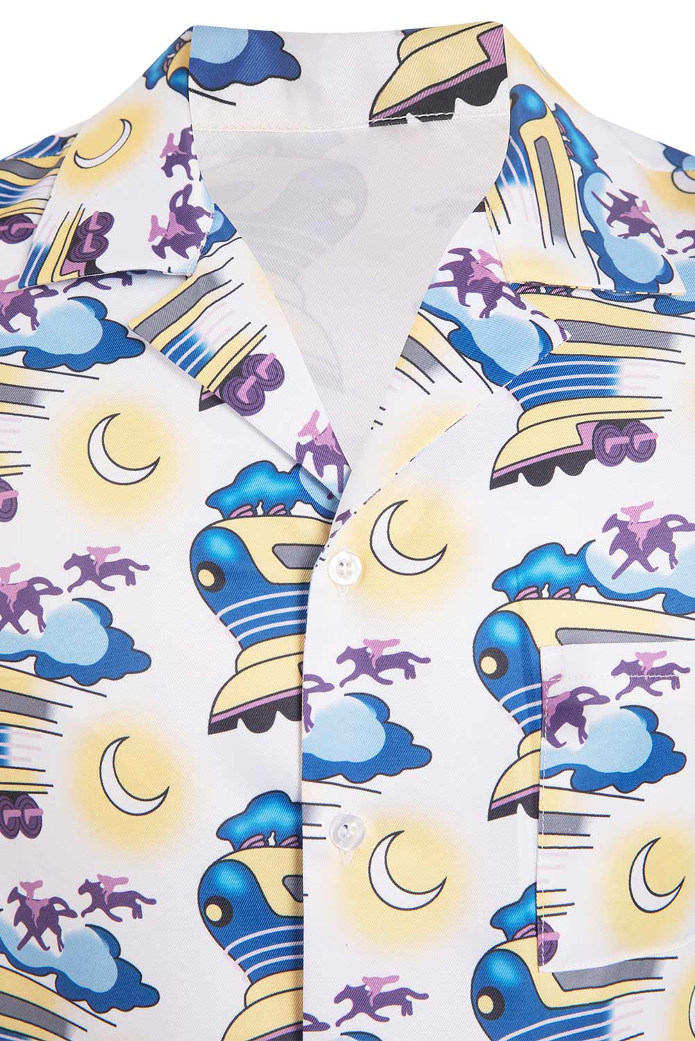 Movie Back To The Future Doc Brown Printed Shirt Halloween Carnival Suit Cosplay Costume