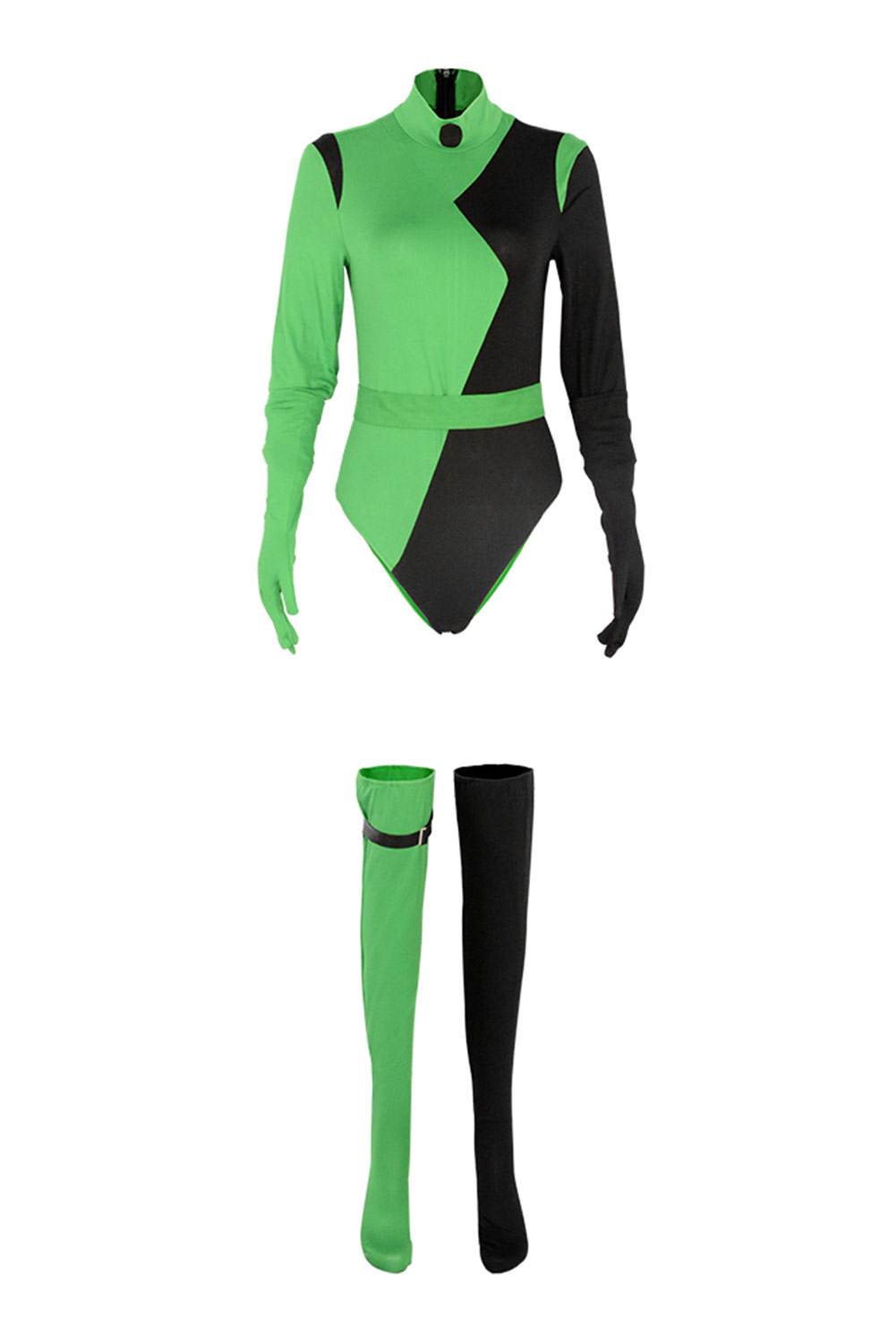 Movie Kim Possible Shego Green Outfits Halloween Carnival Suit Cosplay Costume