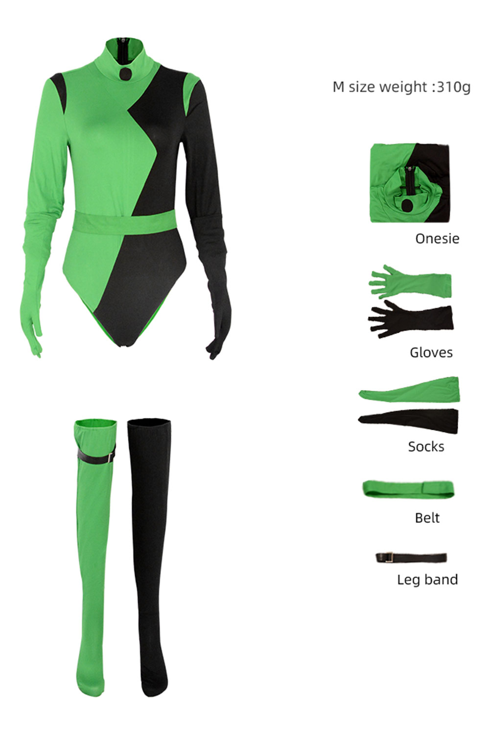 Movie Kim Possible Shego Green Outfits Halloween Carnival Suit Cosplay Costume
