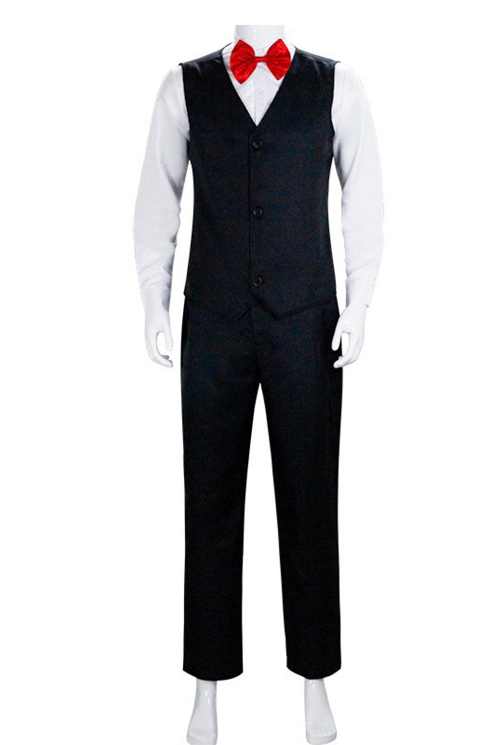 Movie Saw Jigsaw Killer Black Outfits Halloween Carnival Suit Cosplay Costume