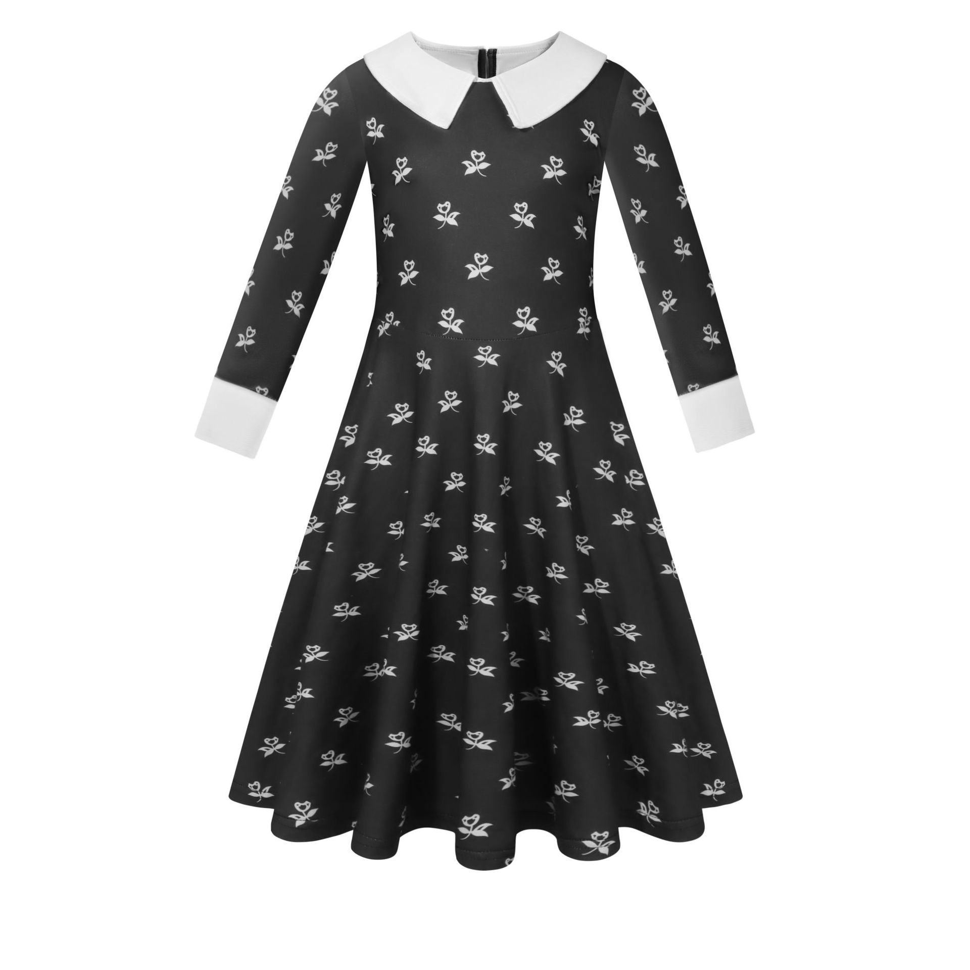 TV The Addams Family Wednesday Addams Kids Cosplay Costume Dress Outfits Halloween Carnival Suit