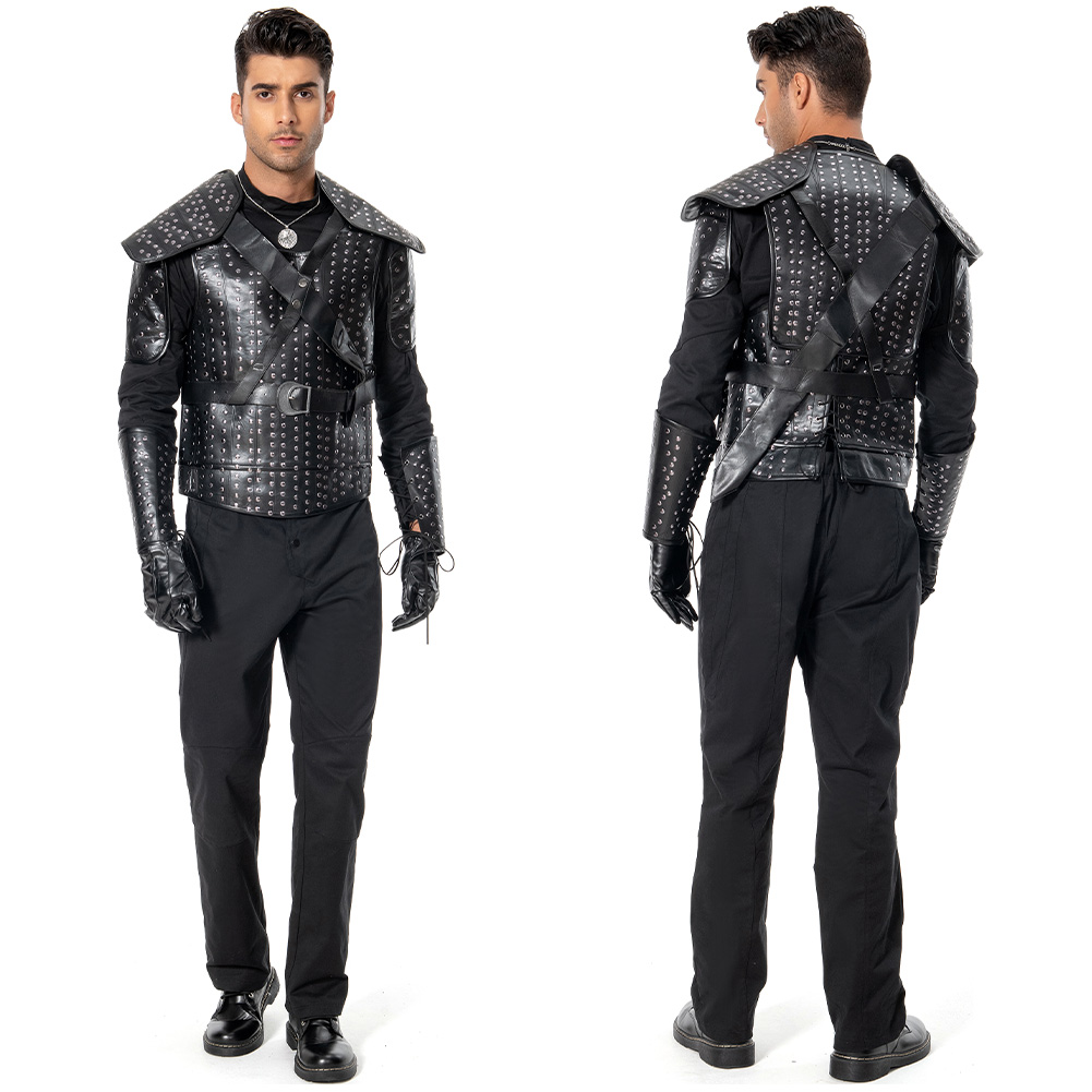 TV The Witcher Cavill Geralt of Rivia Uniform Cosplay Costume Festival Party Outfit 