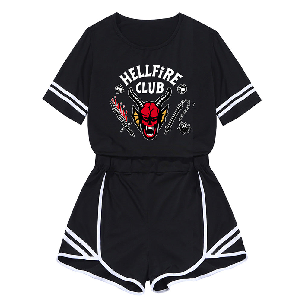 TV Stranger Things 4 Hellfire Club Cosplay T-Shirt Pant Casual Sports Costume