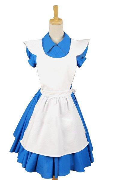 Alice In Wonderland Movie Blue Alice Dress Costume Halloween Suit
