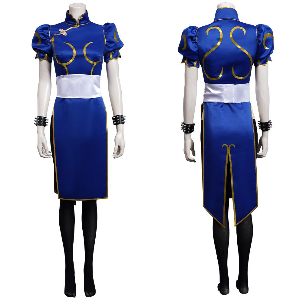 Game Street Fighter (SF) Chun-Li Cheongsam Dress Outfits Cosplay Costume Halloween Carnival Suit