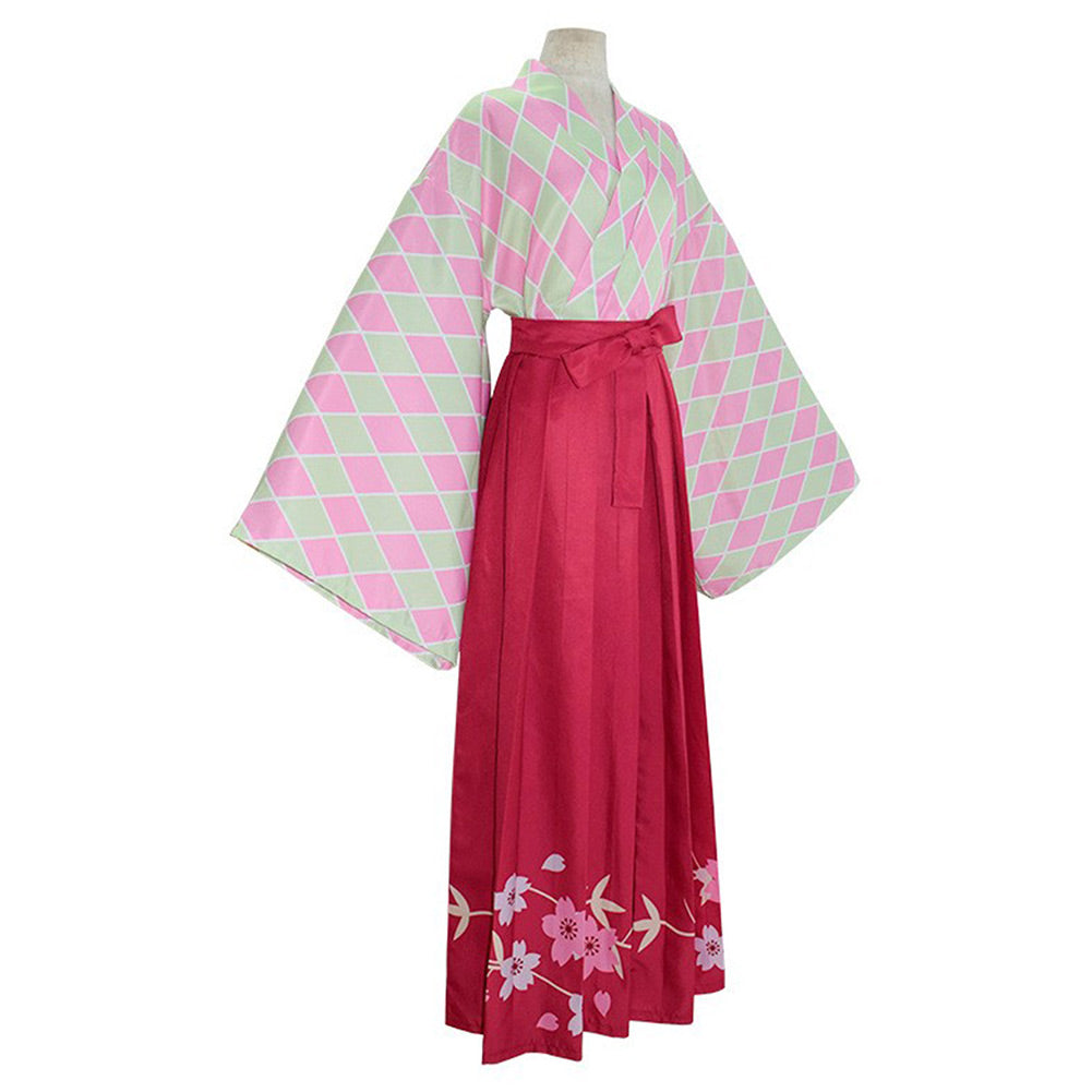 Anime Demon Slayer Kanroji Mitsuri Cosplay Kimono Costume Festival Christmas Carnival Party Outfit