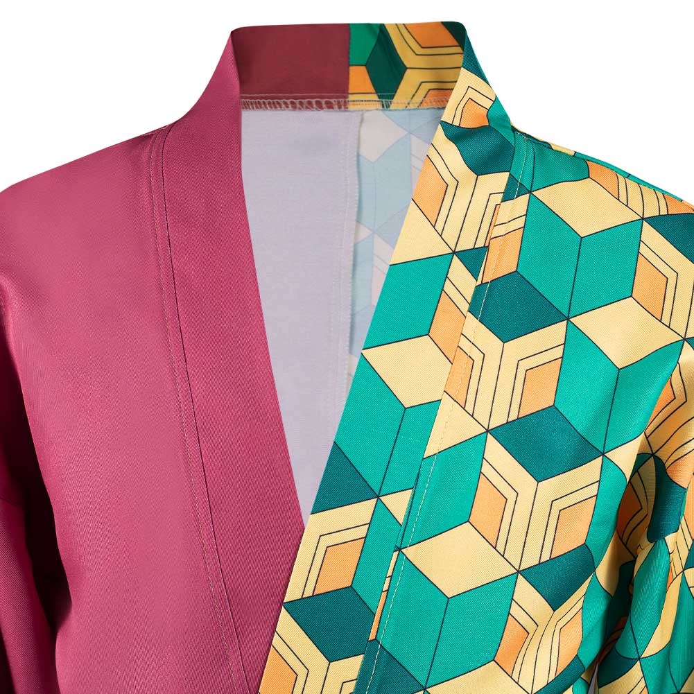 Demon Slayer Tomioka Giyuu Halloween Carnival Suit Cosplay Costume with Earrings Belt