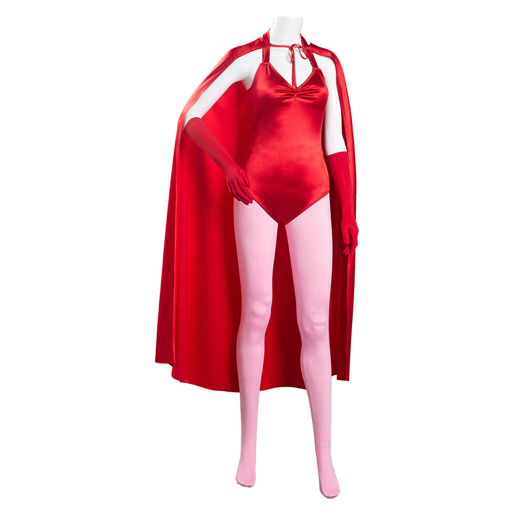 TV WandaVision Scarlet Witch Wanda Maximoff Mono Cosplay Costume Festival Party Outfit 